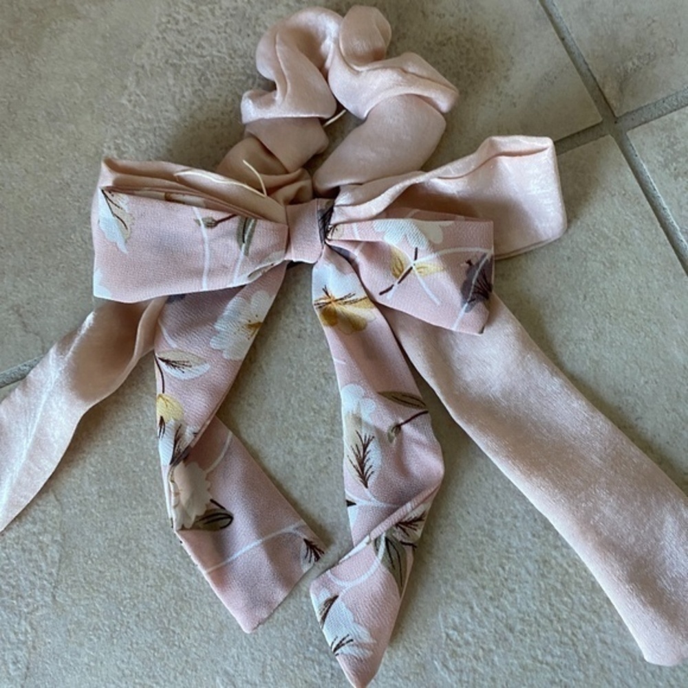 Anthropologie Pink Floral Hair Bow